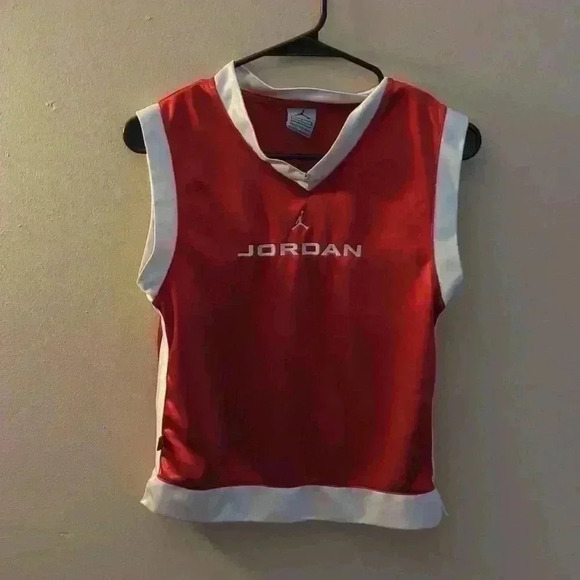 Jordan brand kids jersey, size 7, red and white - Picture 2 of 5